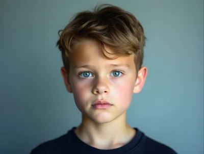 Portrait Of A Young Boy With Blue Eyes