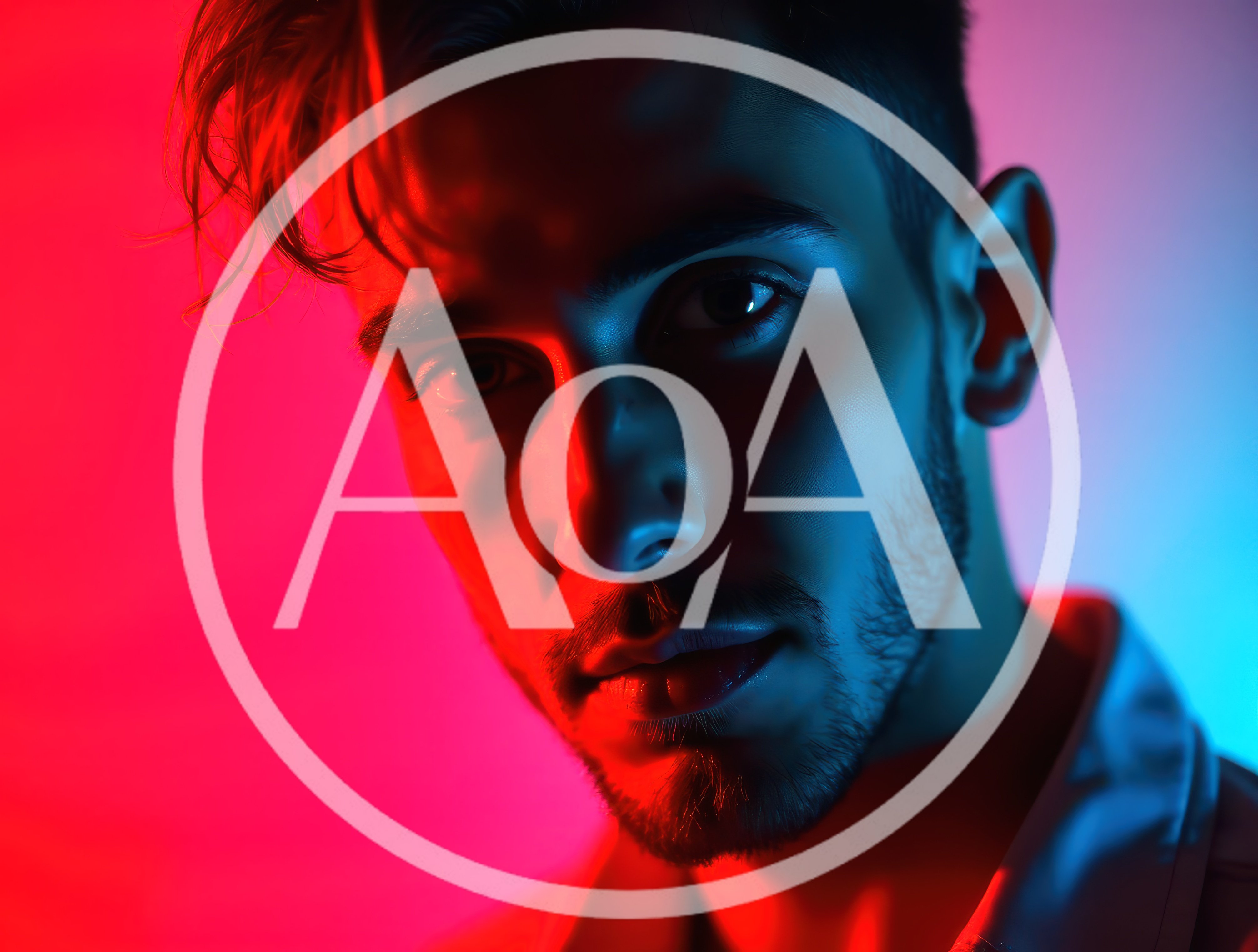 Portrait Of A Young Man With Neon Lighting