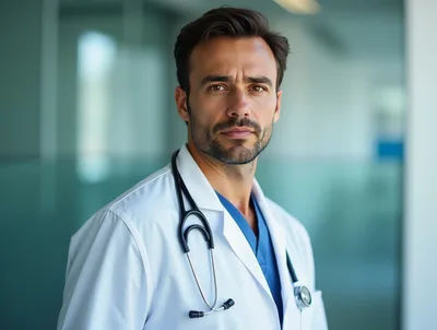 Portrait Of A Professional Male Doctor In Hospital