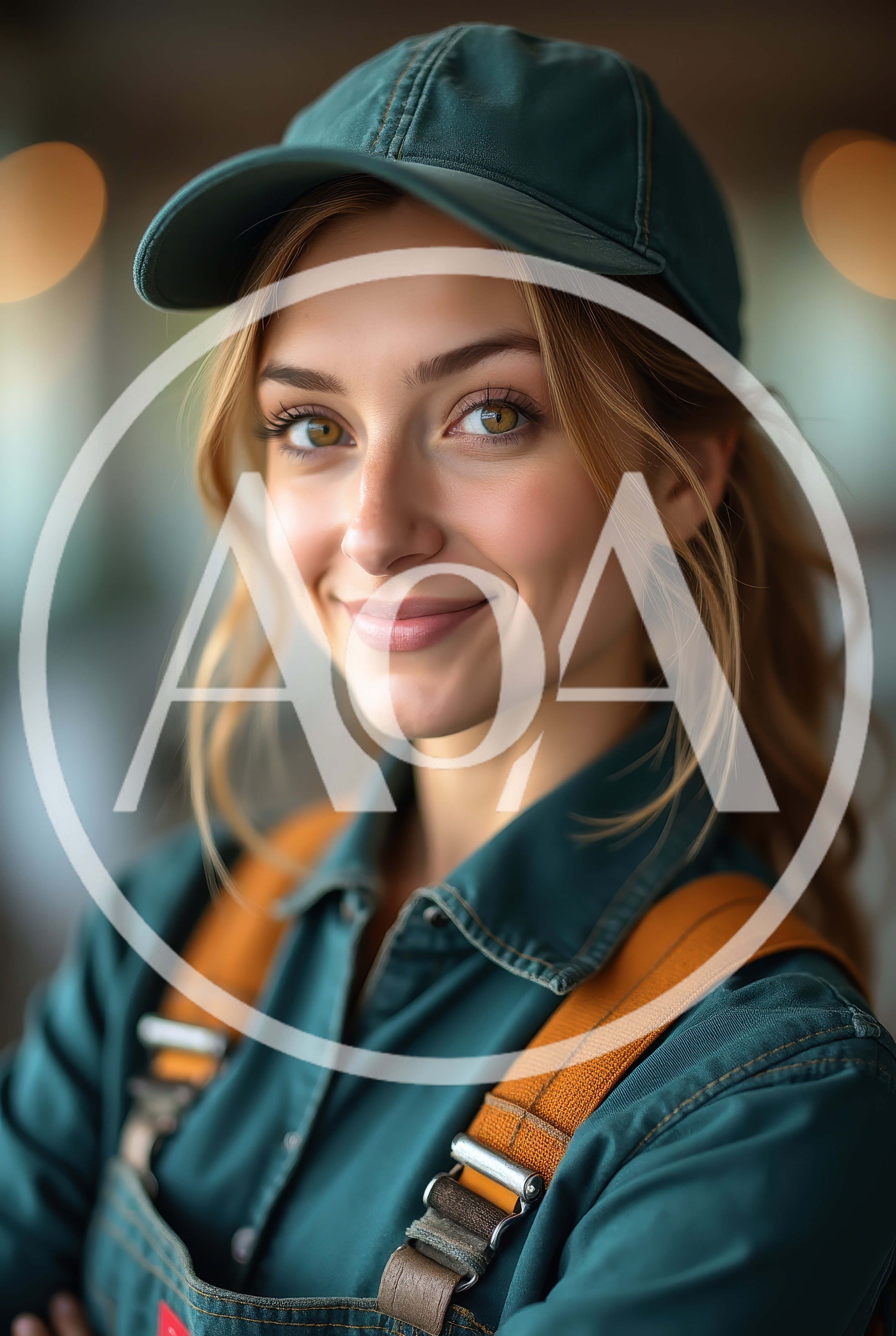 Portrait Of A Smiling Young Woman In Workwear