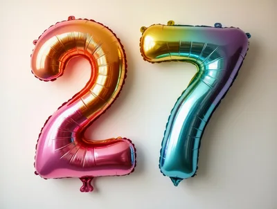 Gradient Foil Number Balloons Twenty Seven