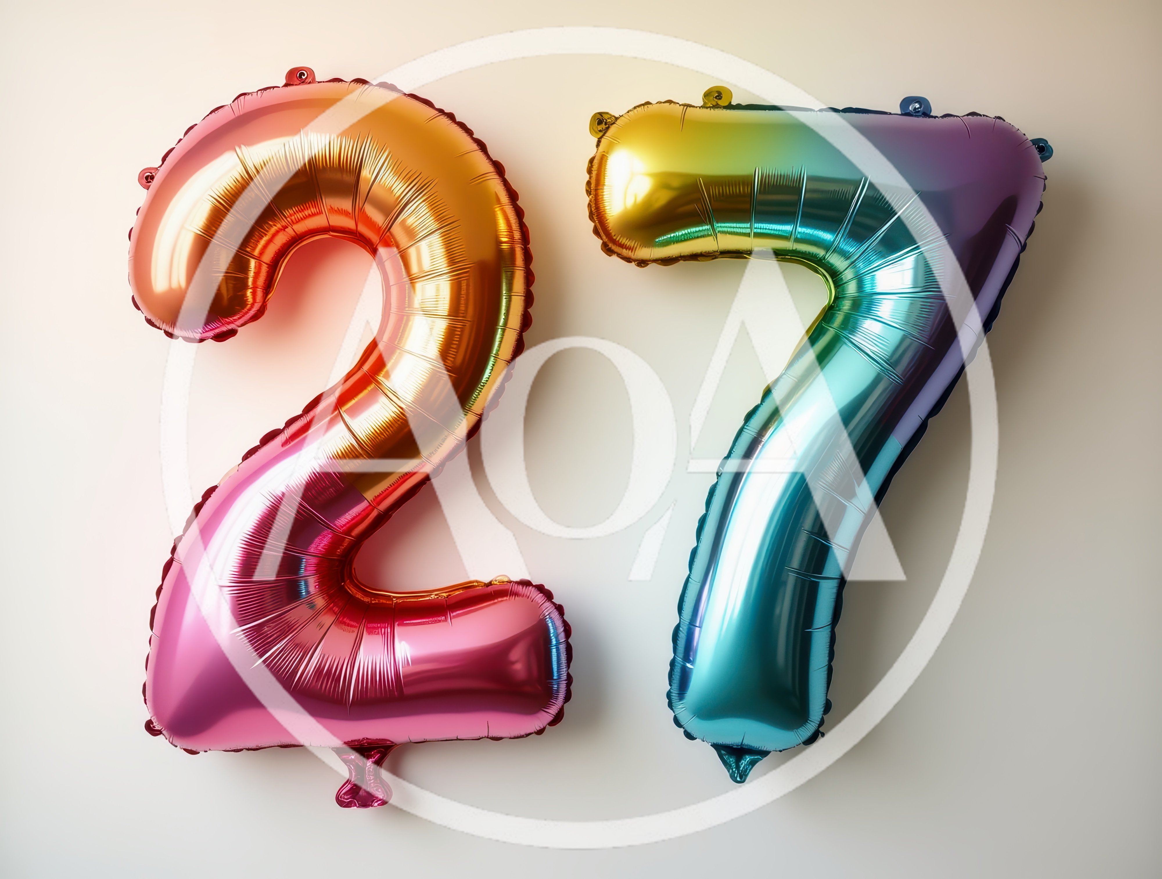 Gradient Foil Number Balloons Twenty Seven