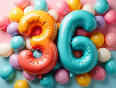 Number Thirty Six Balloon Decoration for Birthday Celebration