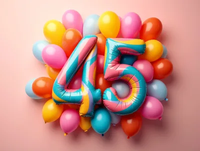 Forty Five Number Balloon Celebration