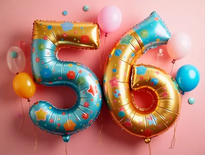 Number 56 Foil Balloons for Birthday Celebration