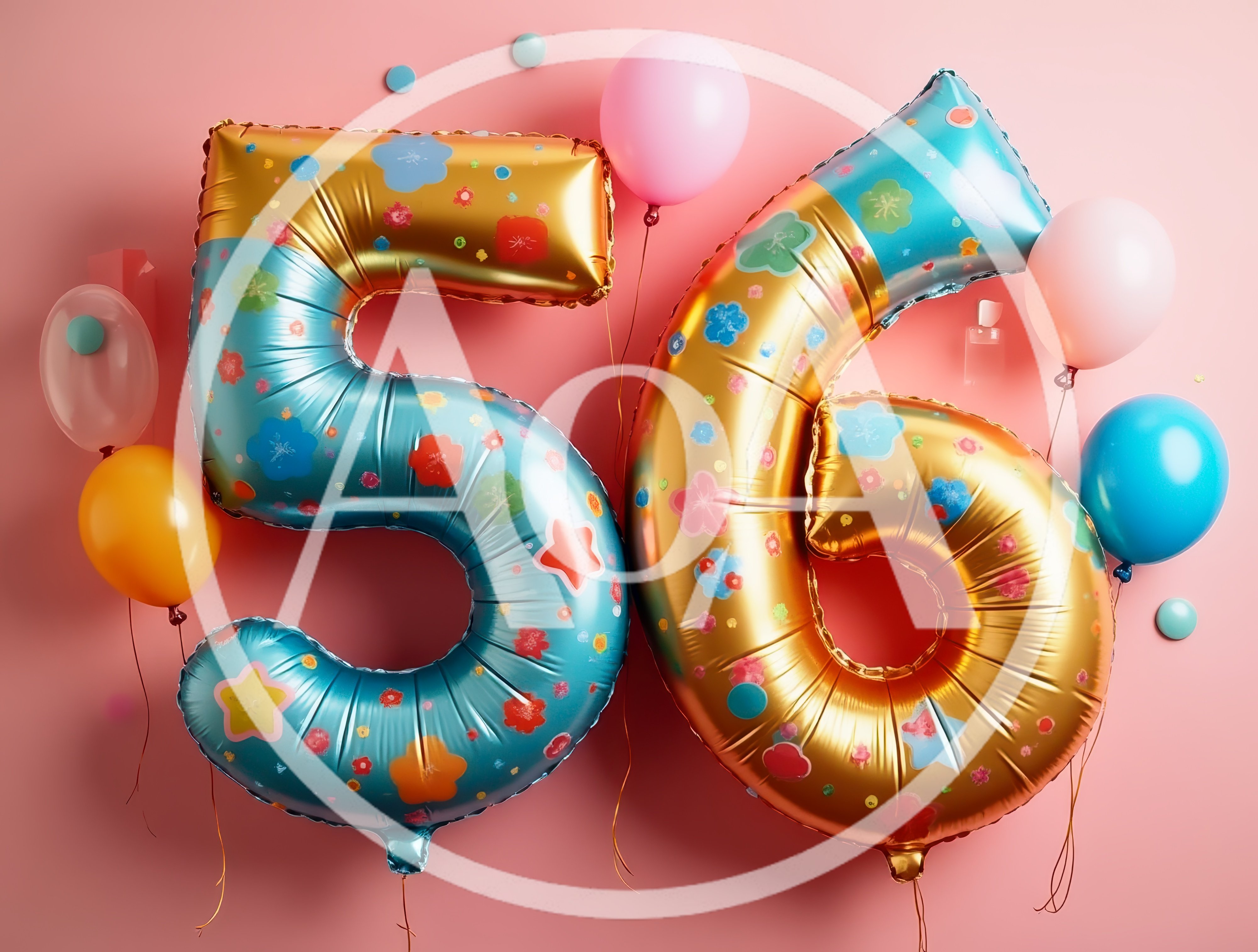 Number 56 Foil Balloons for Birthday Celebration