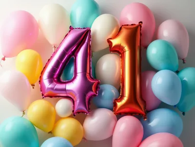 Forty First Birthday Celebration Balloon Arrangement