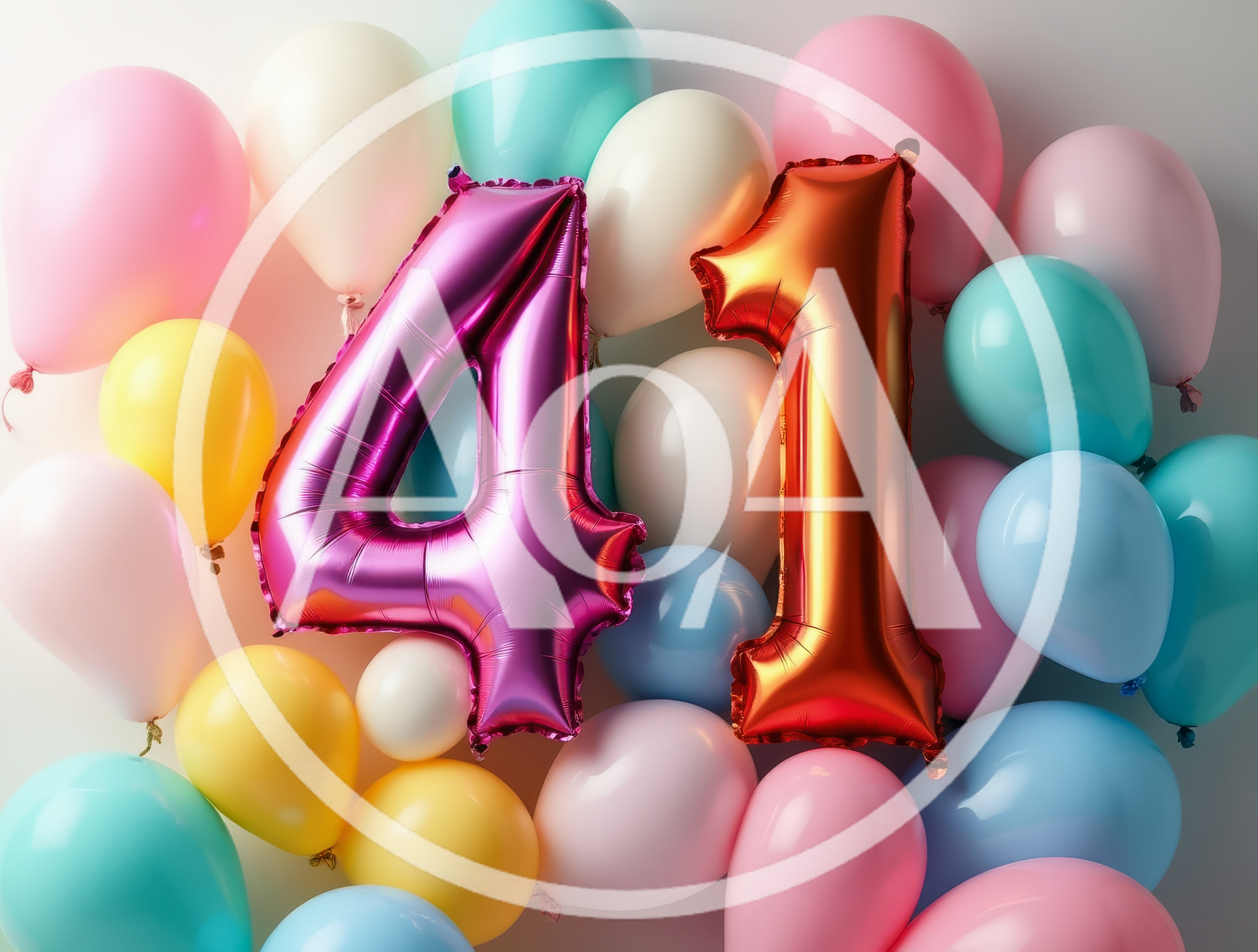 Forty First Birthday Celebration Balloon Arrangement