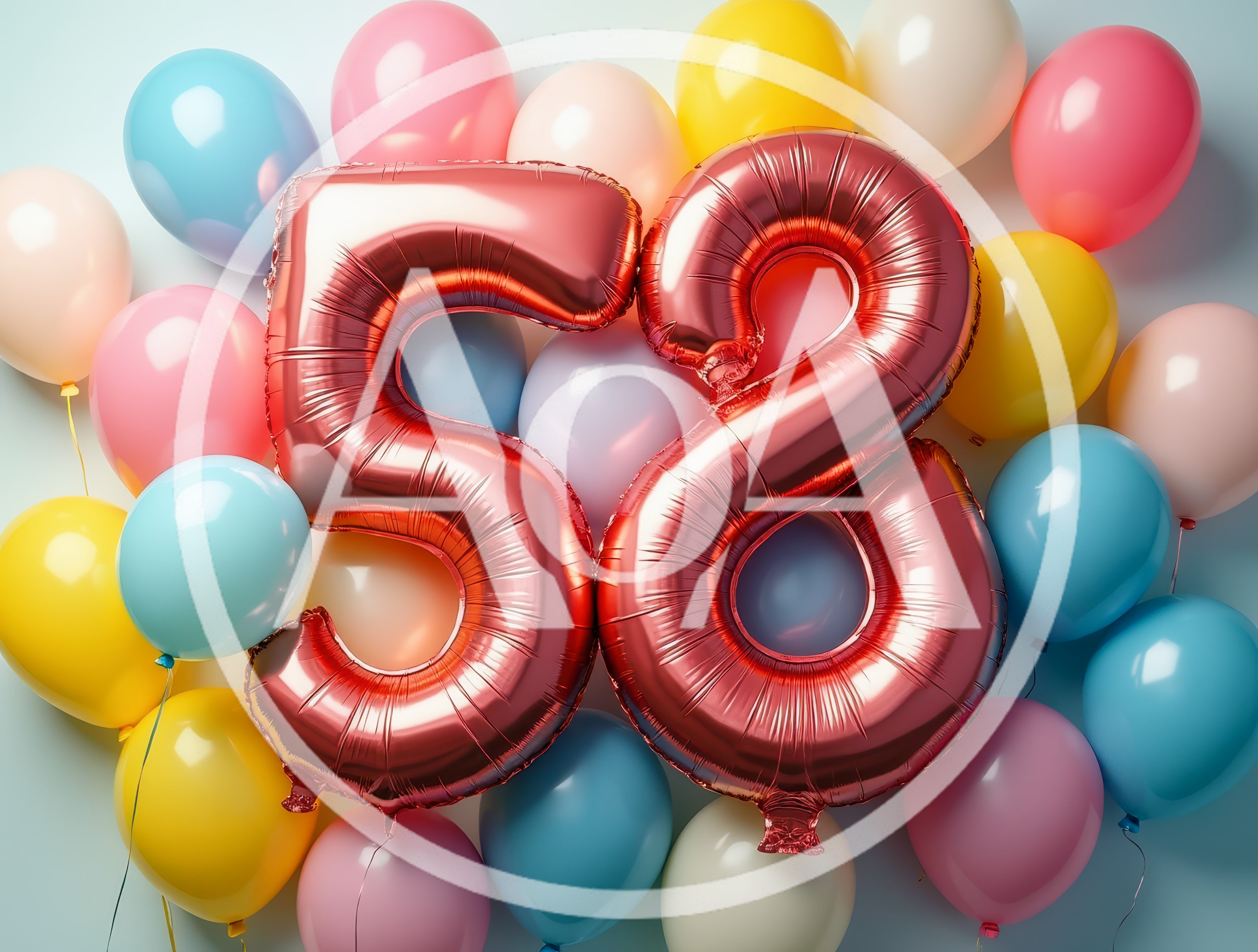 Red Foil Number Fifty Eight Balloons