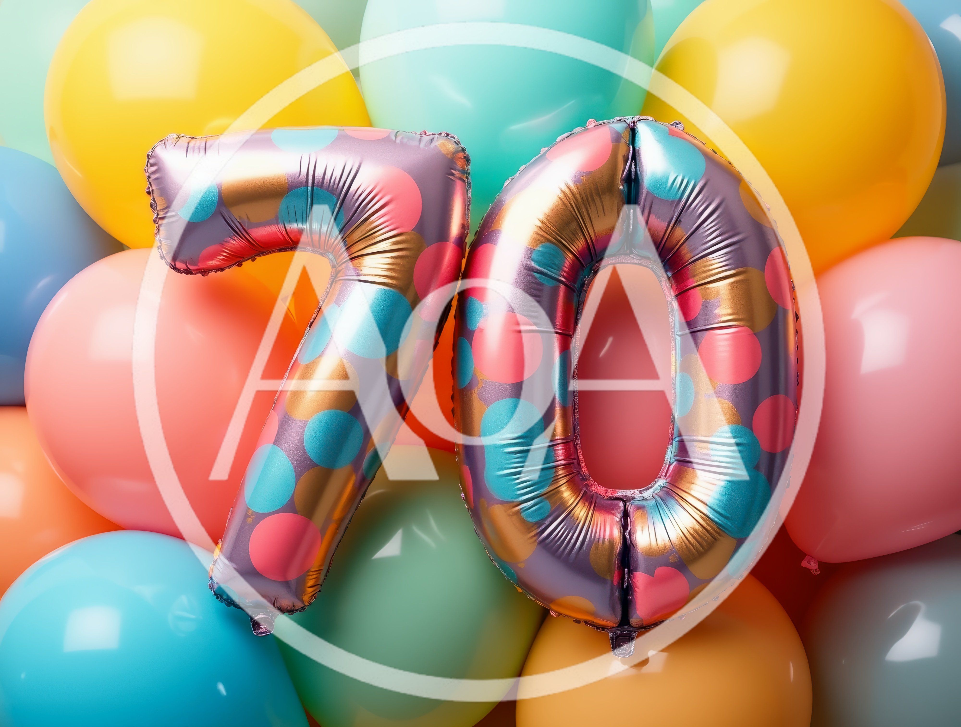 Seventieth Birthday Celebration Balloon Number Seventy