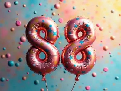 Pink Number Eighty Eight Foil Balloons