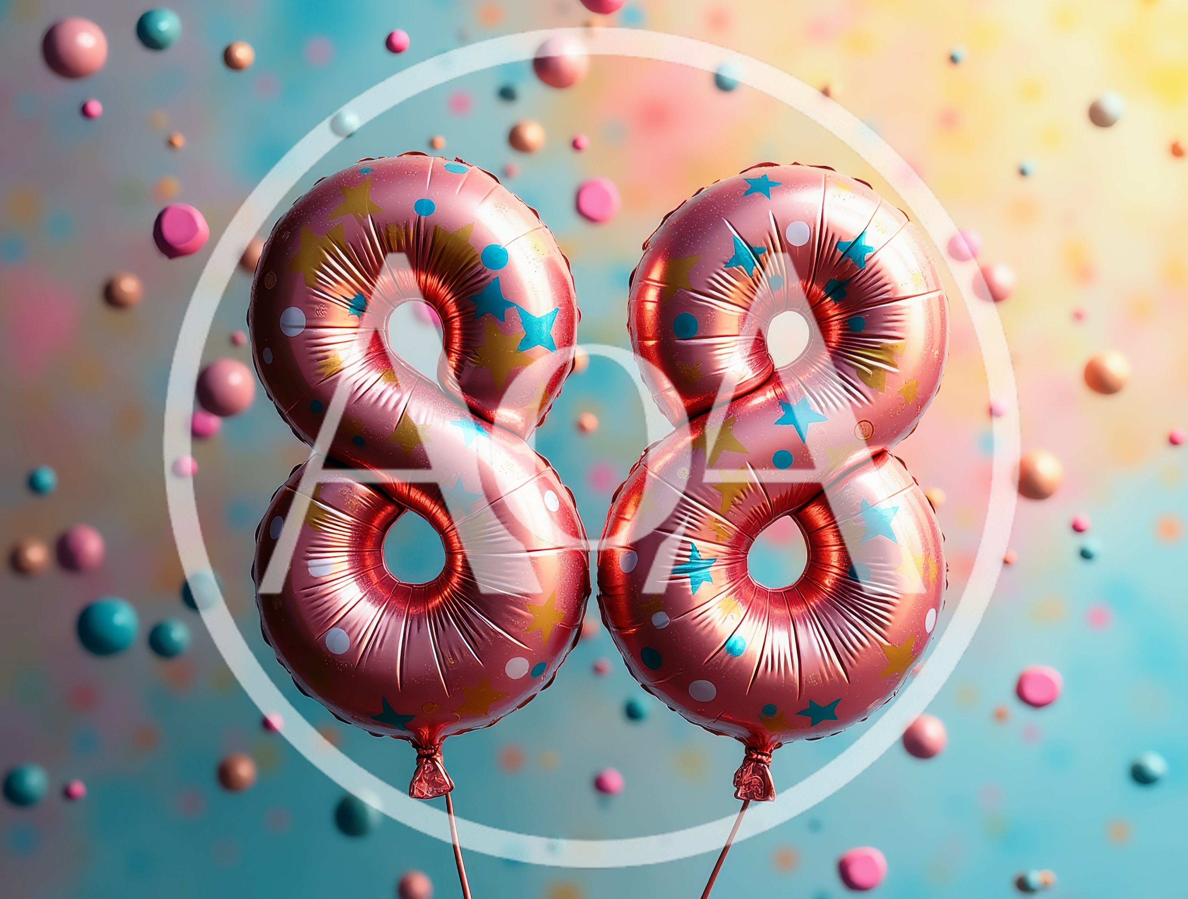 Pink Number Eighty Eight Foil Balloons