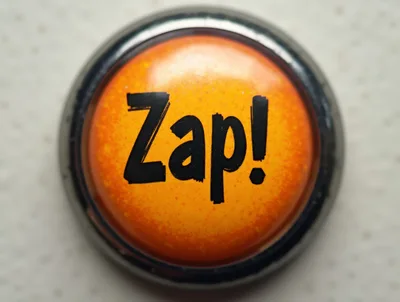 Orange Zap Button With Black Text