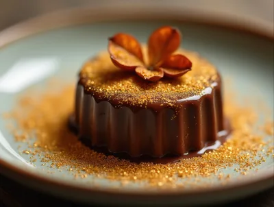 Gourmet Chocolate Dessert With Edible Gold Dust