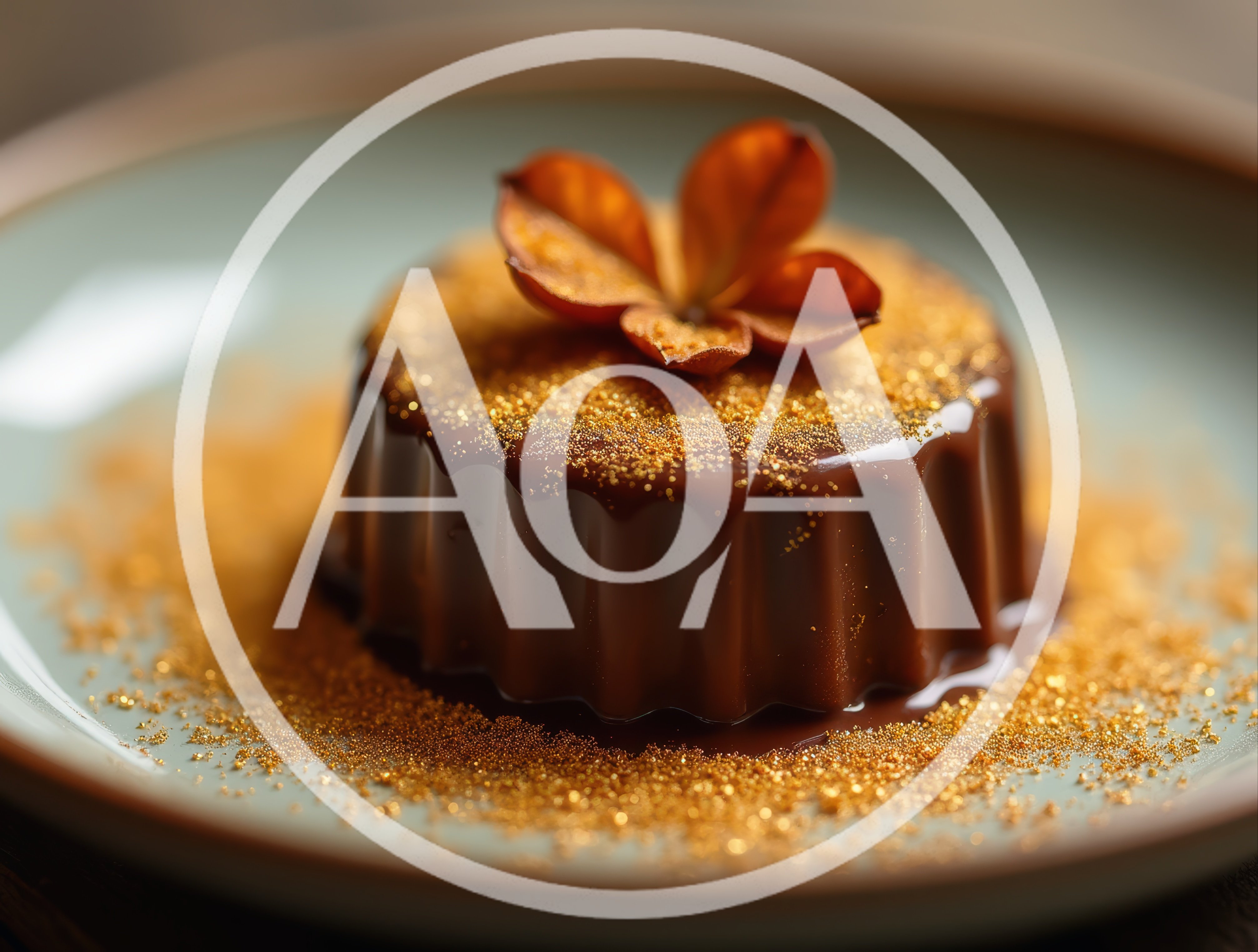 Gourmet Chocolate Dessert With Edible Gold Dust