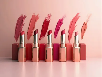 Luxury Lipstick Collection With Matching Color Swatches