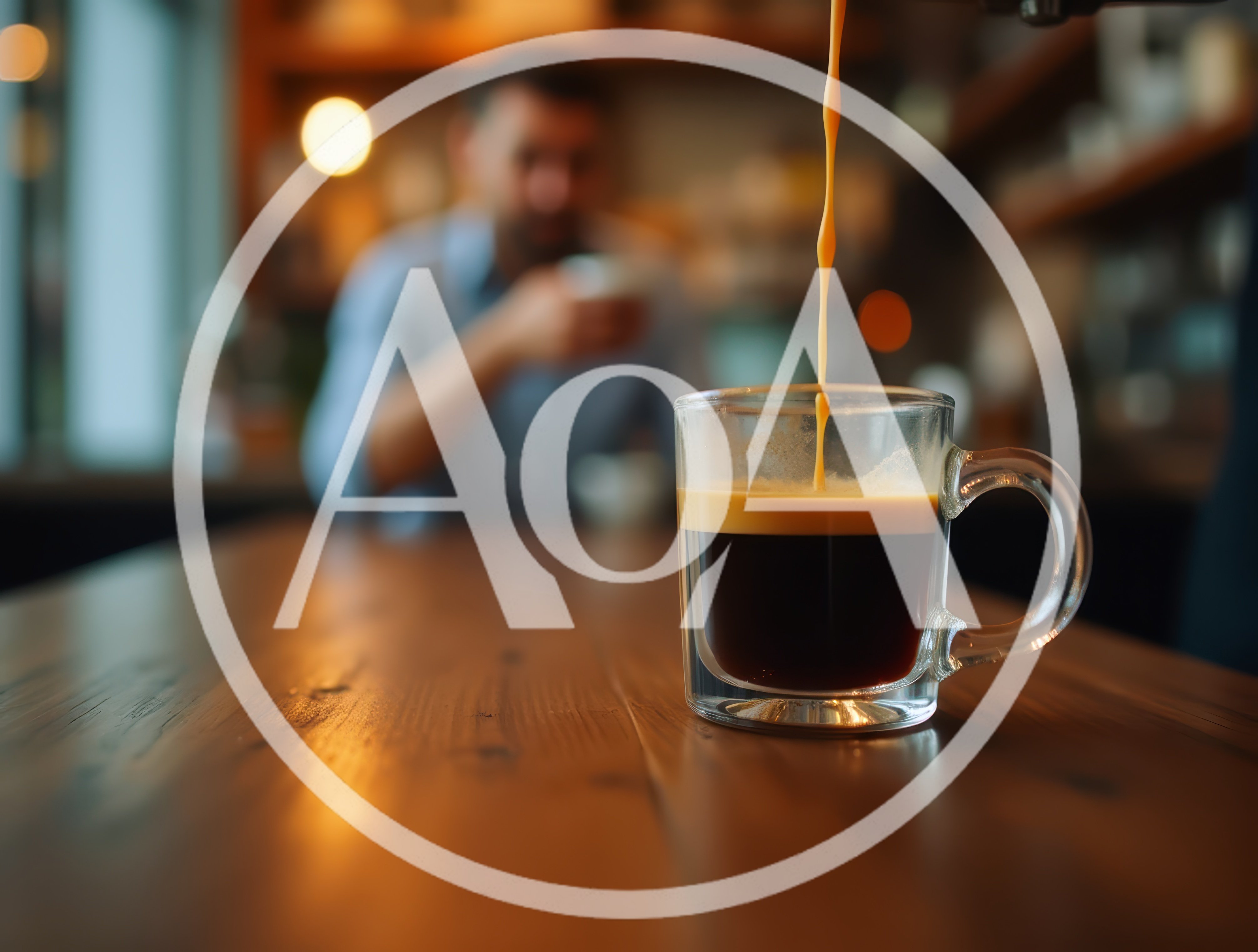 Espresso Pouring Into A Glass Mug In A Cafe