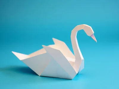 White Origami Swan Paper Sculpture