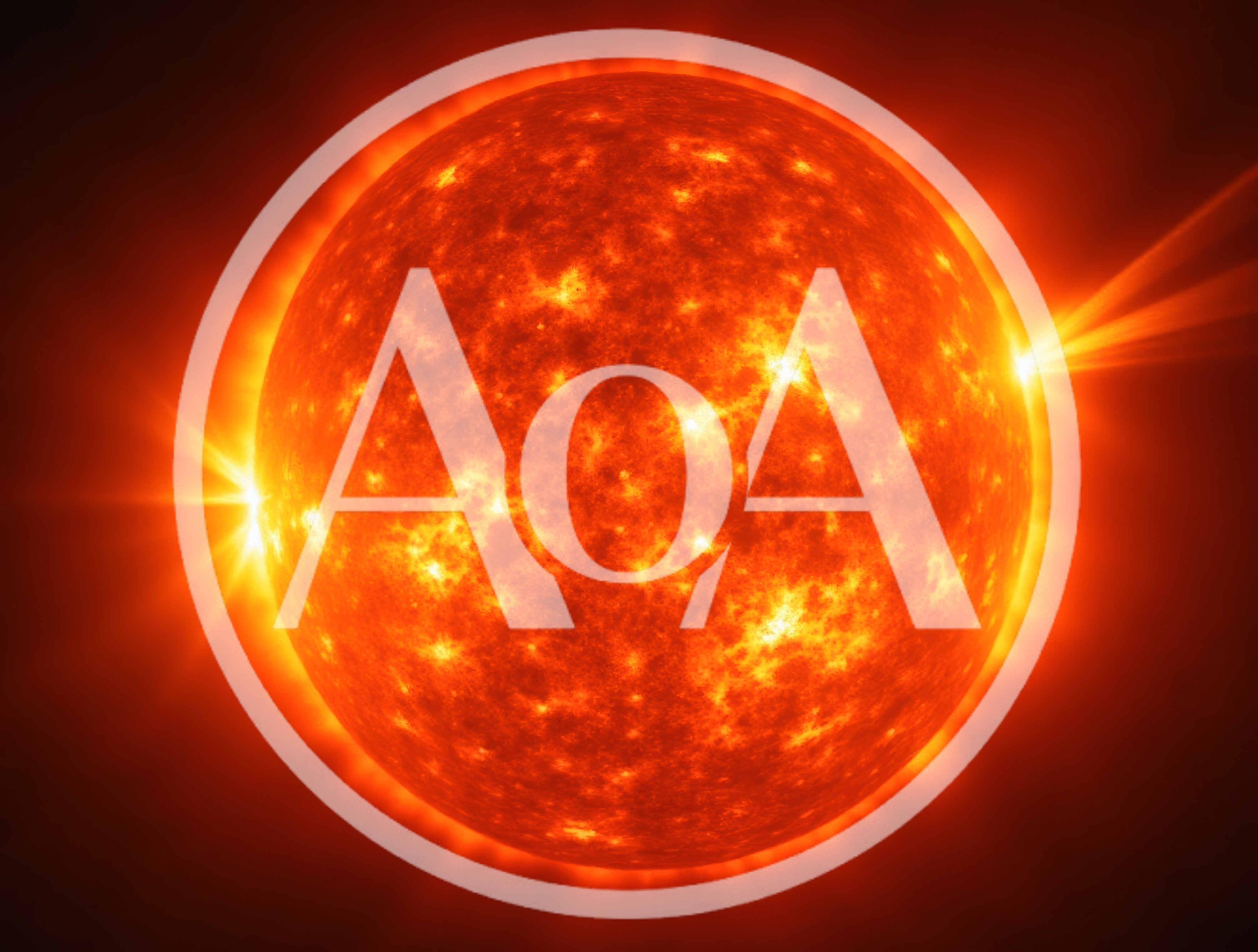 Glowing Sun Surface With Solar Flares