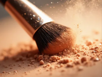 Makeup Brush Applying Loose Powder