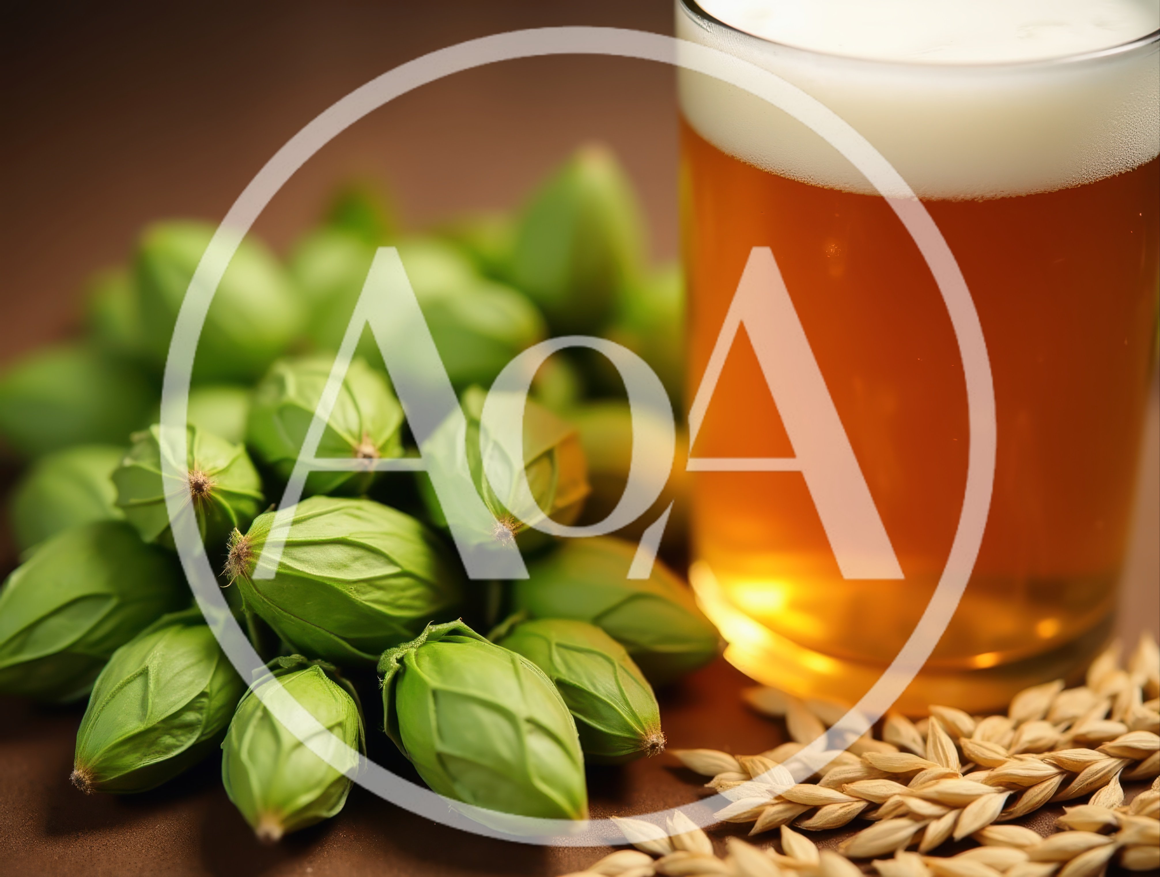 Fresh Green Hops And Barley Grains With Beer