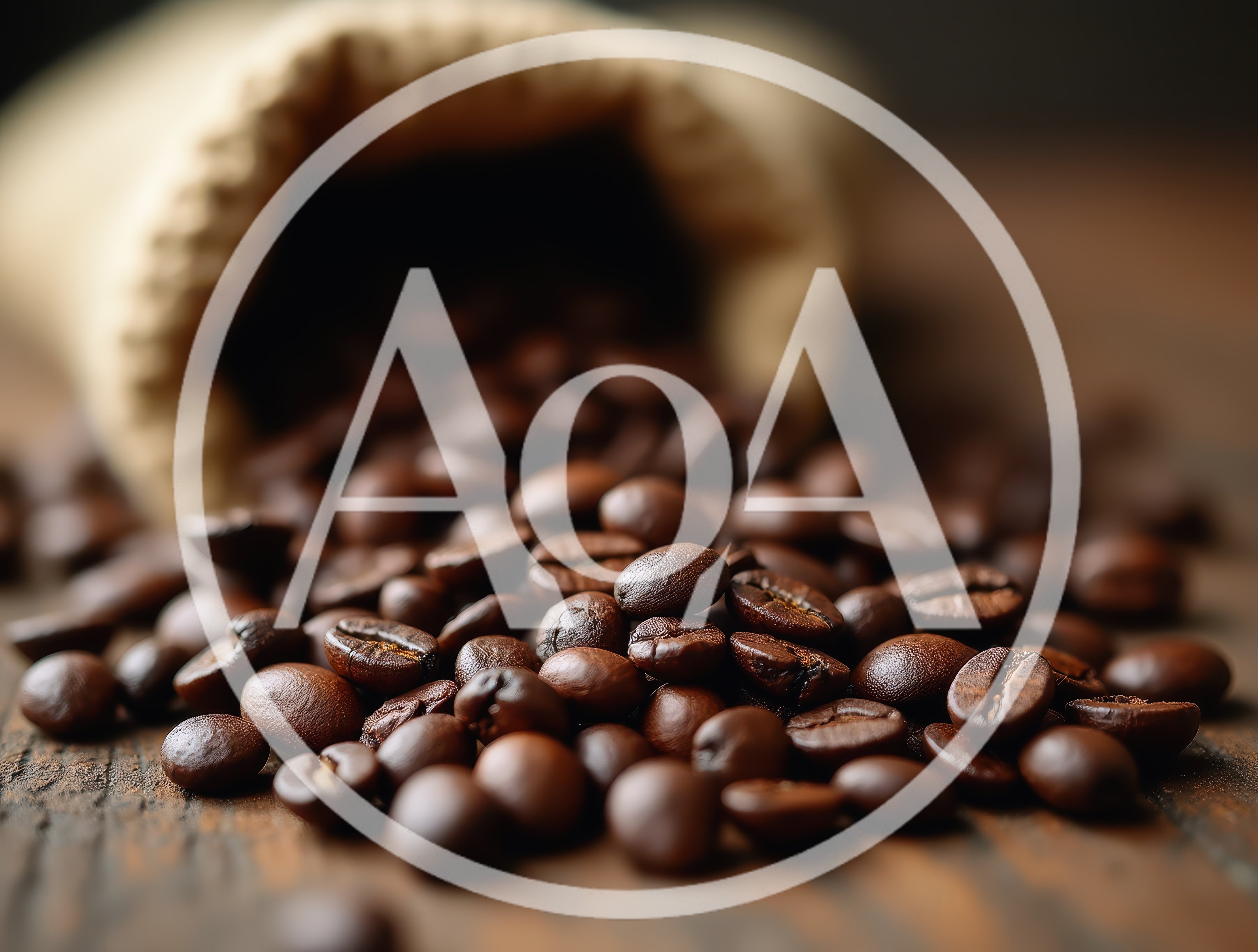 Roasted Coffee Beans Spilling From A Burlap Sack