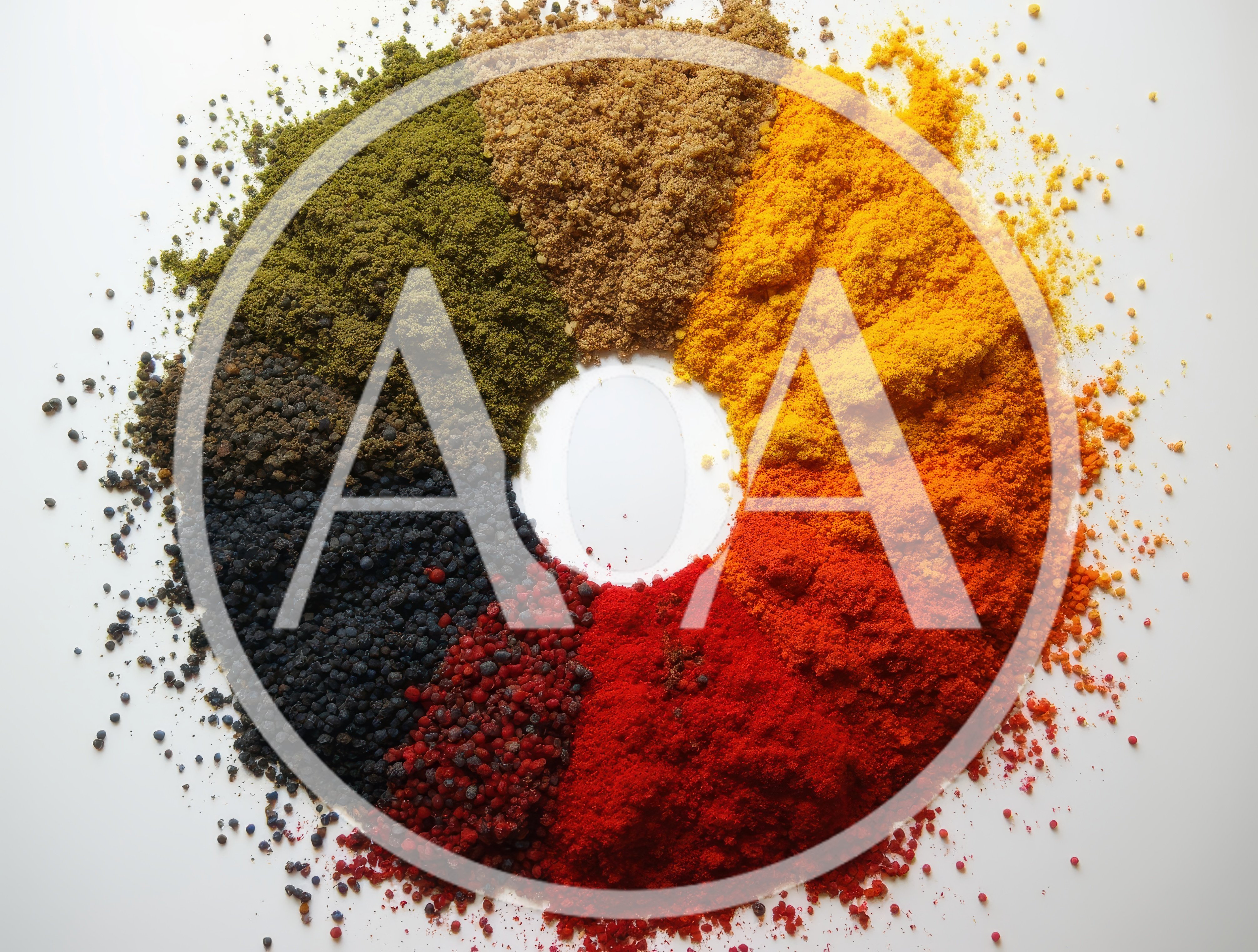 Colorful Spices Arranged In A Circular Pattern