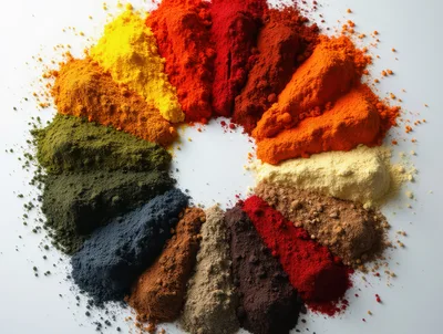 Colorful Spices Arranged In A Circular Pattern