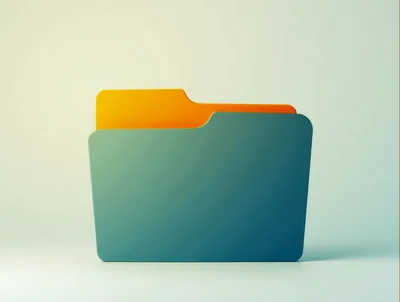 3D Rendered Minimalist Blue Folder Icon
