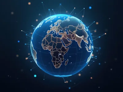 Digital Globe With Global Network Connectivity Lines