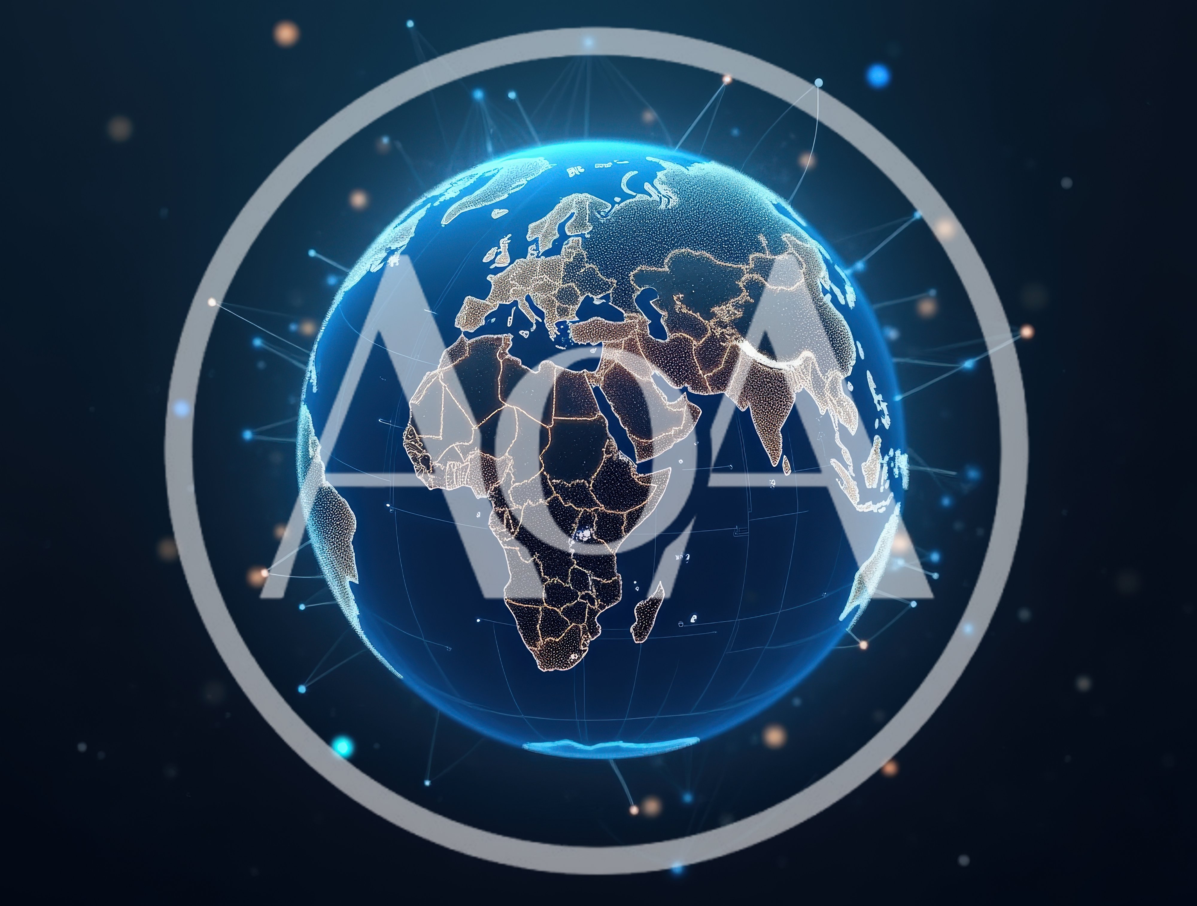 Digital Globe With Global Network Connectivity Lines