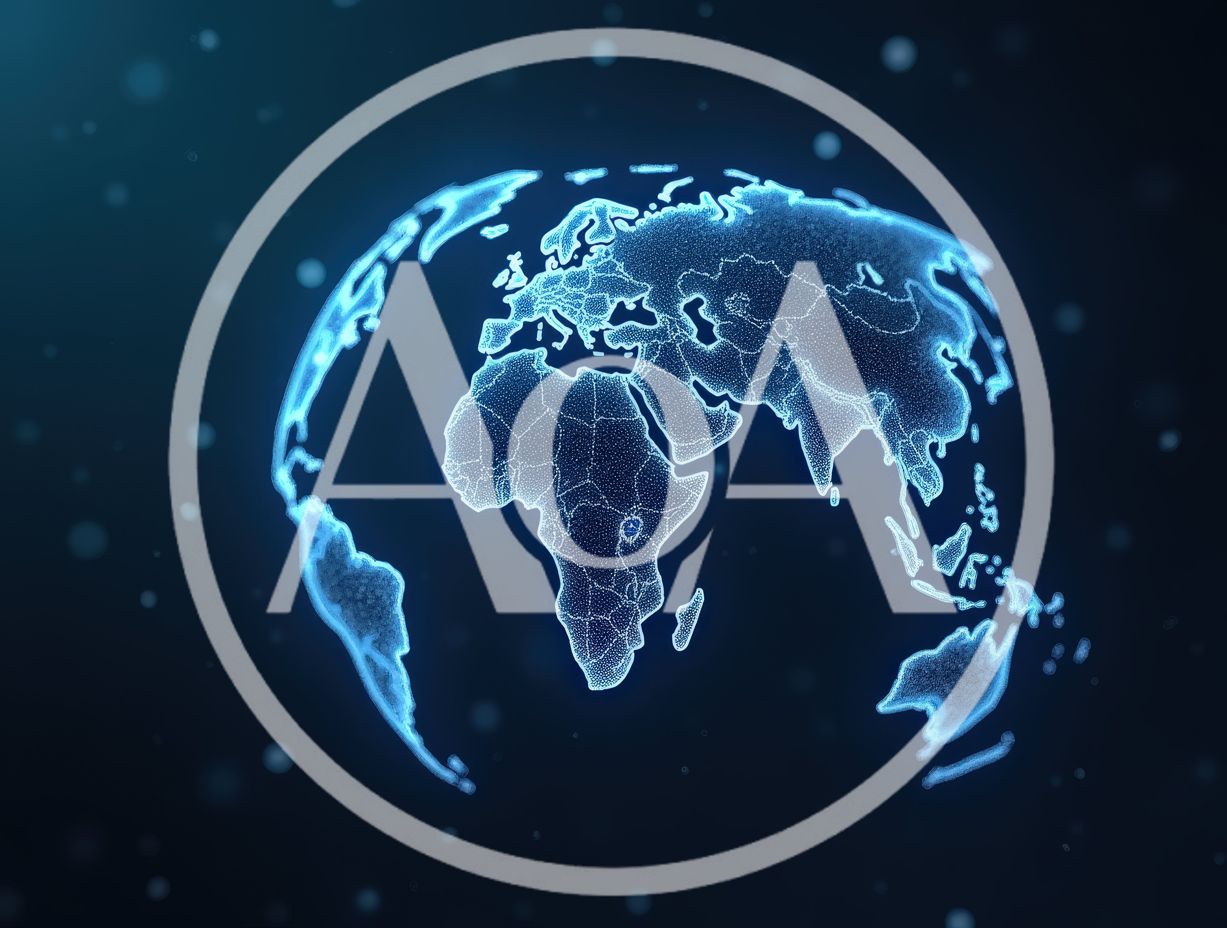 Digital Holographic Earth Globe With Glowing Network Connections