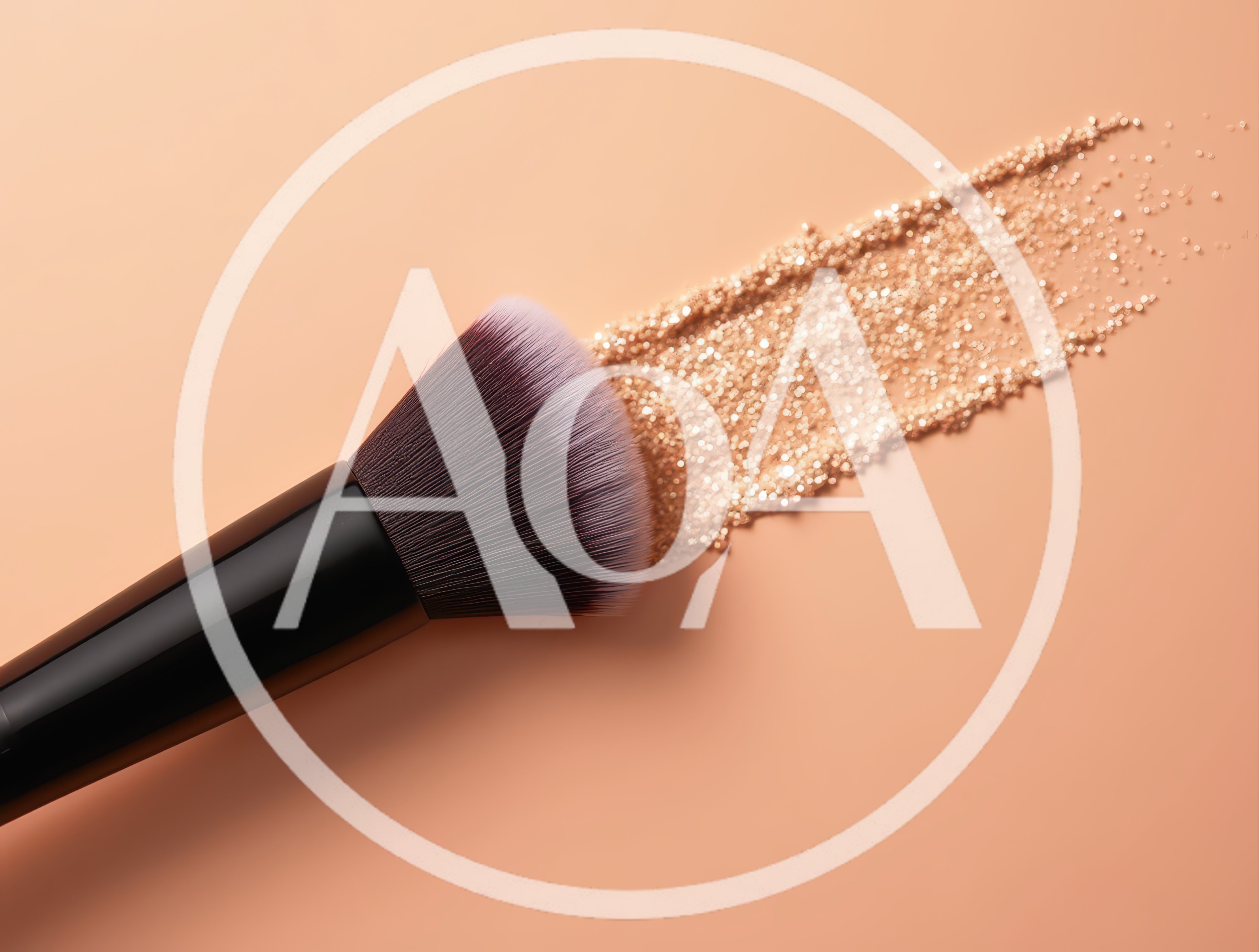 Makeup Brush With Gold Glitter Powder