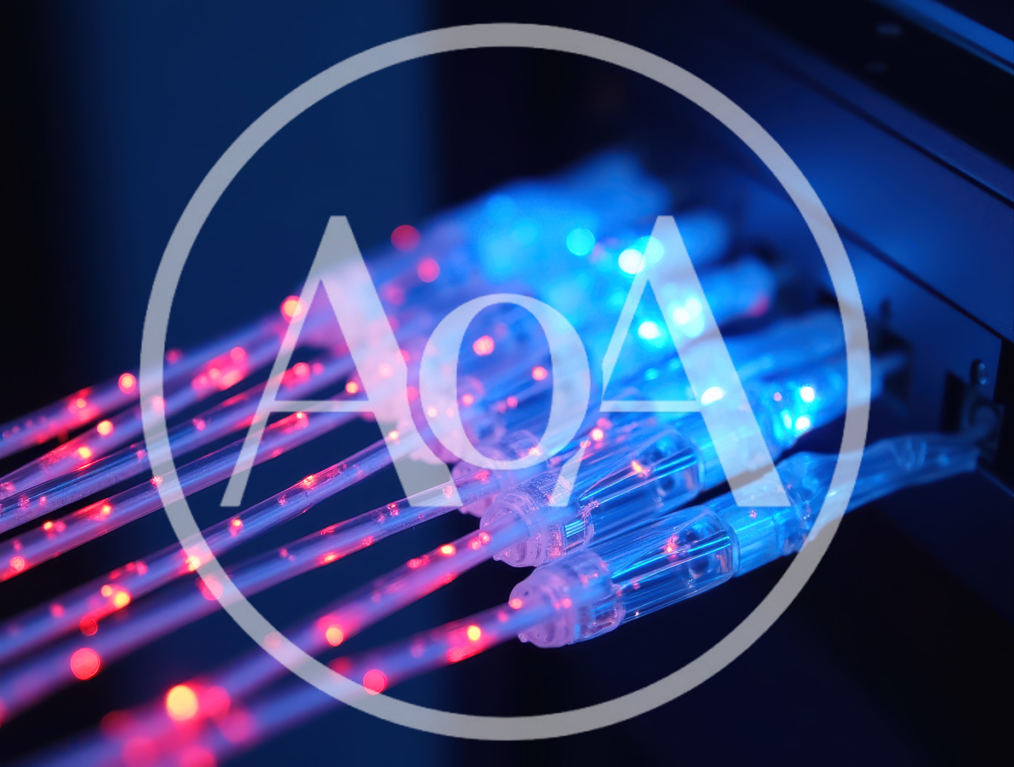 Fiber Optic Cables Connected To Network Server