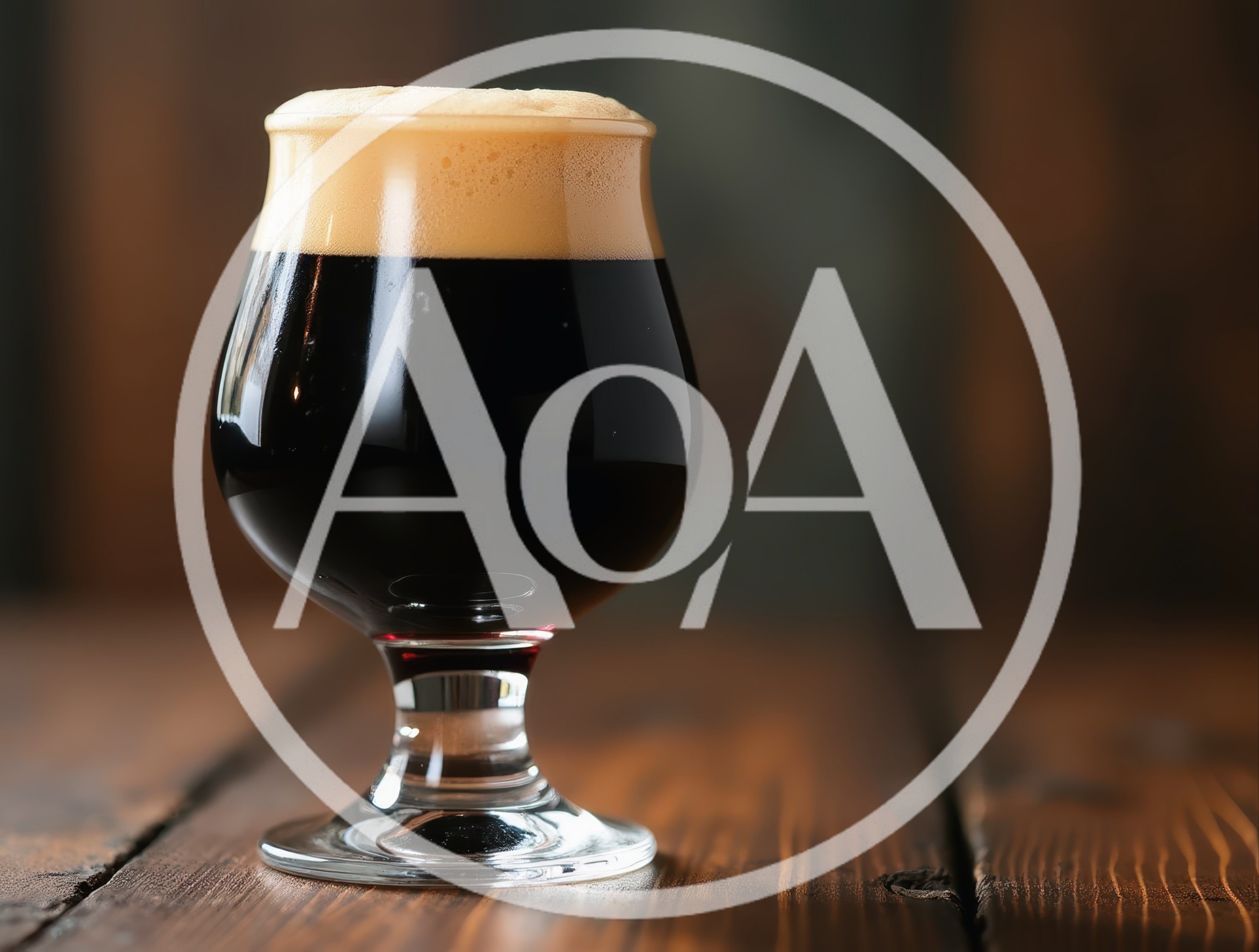 Glass Of Dark Stout Beer On Wooden Table