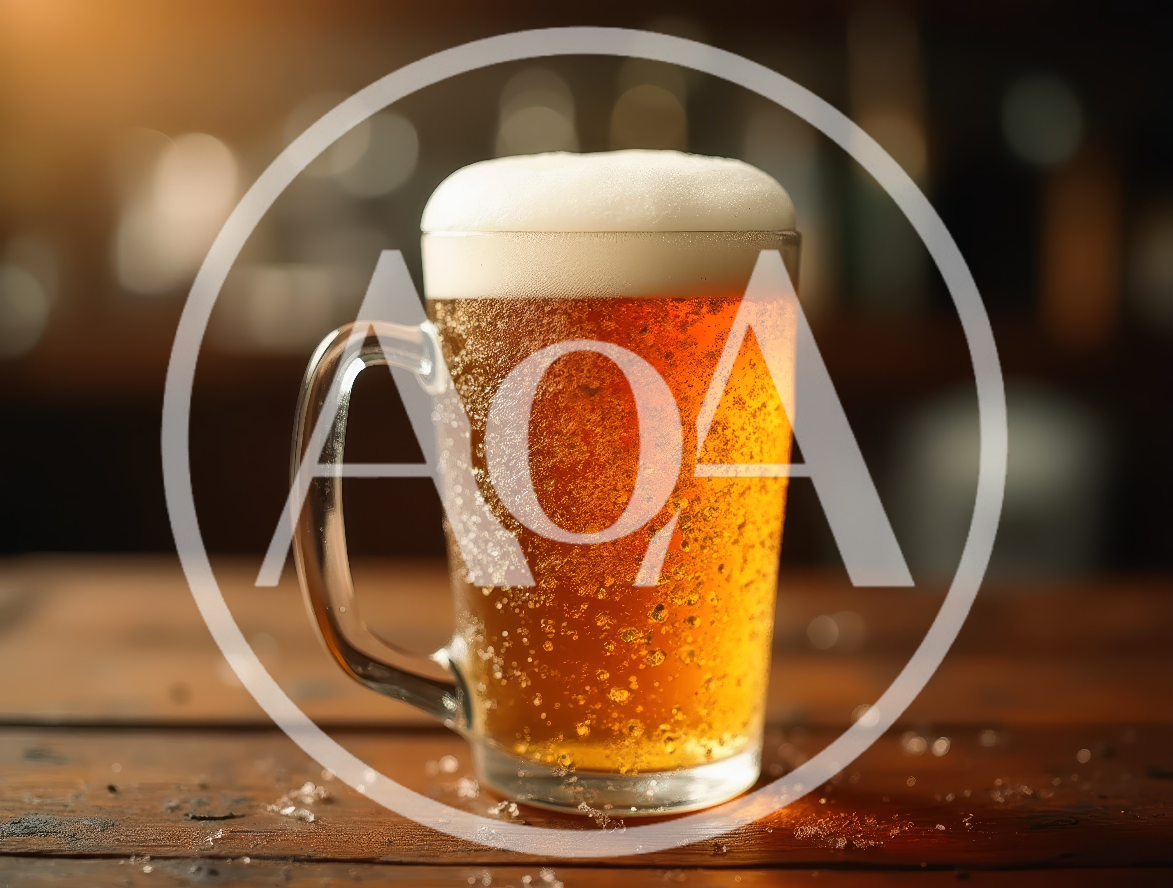 Cold Glass Mug Of Golden Beer On Wooden Table