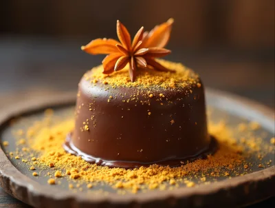 Chocolate Dessert Topped With Star Anise