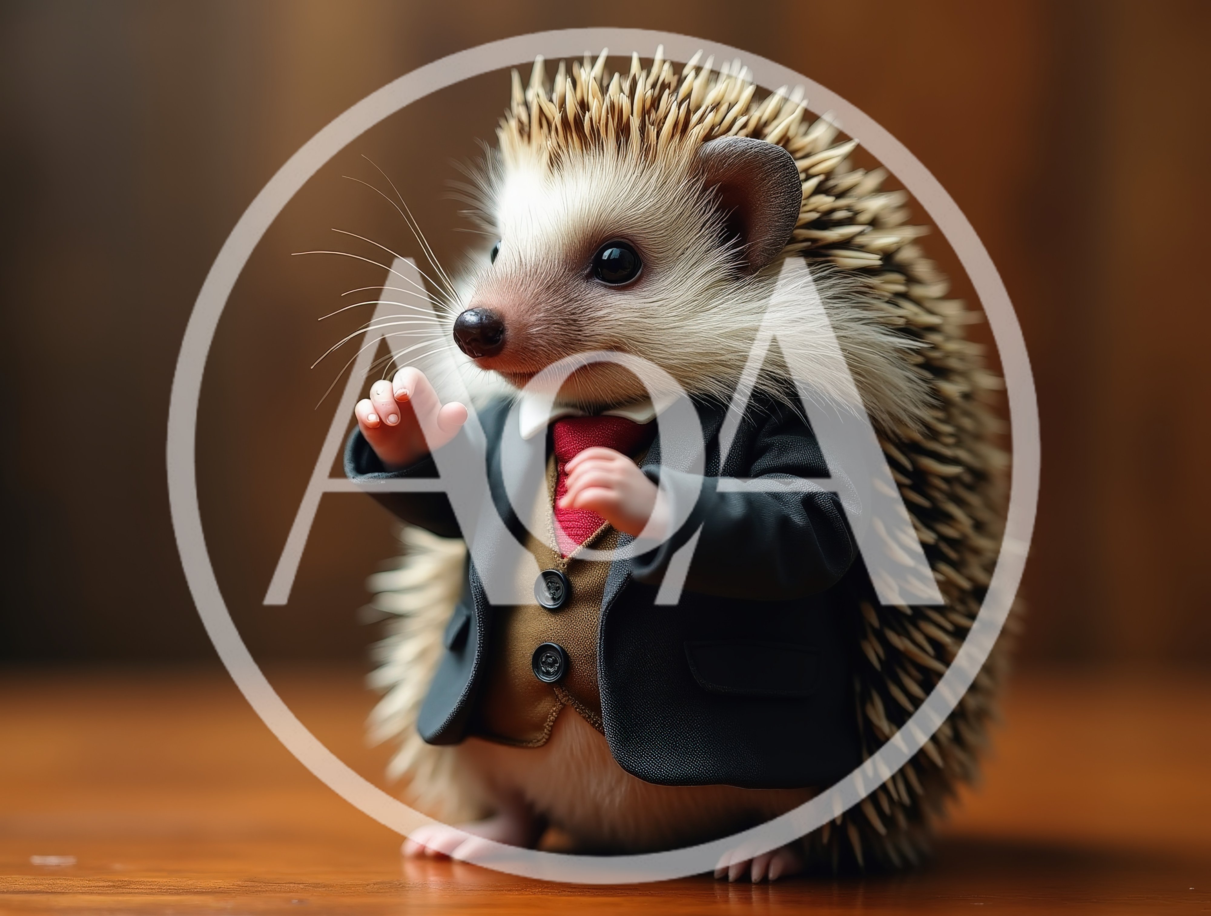 Anthropomorphic Hedgehog Dressed In A Formal Business Suit