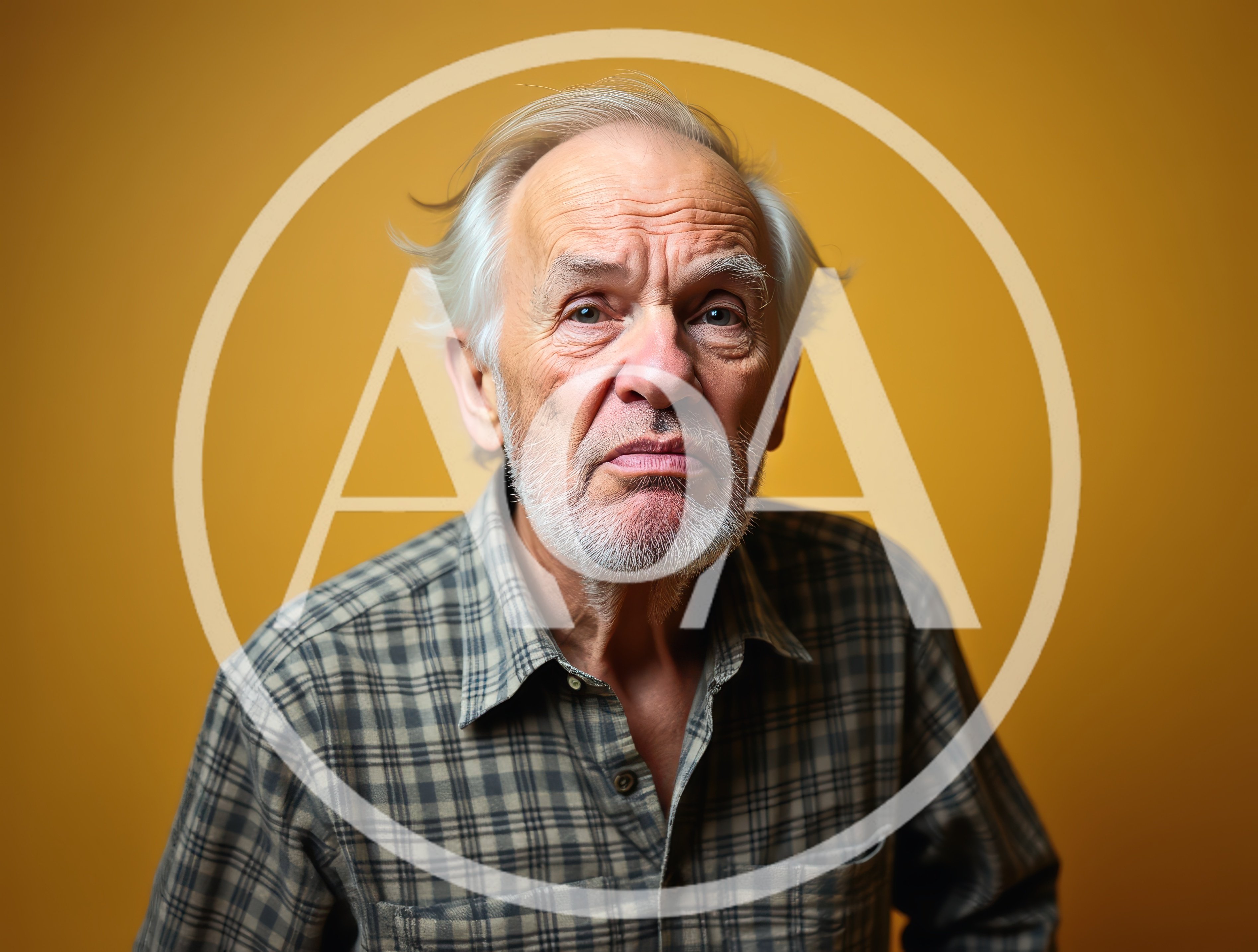 Portrait Of An Elderly Man With A Serious Expression