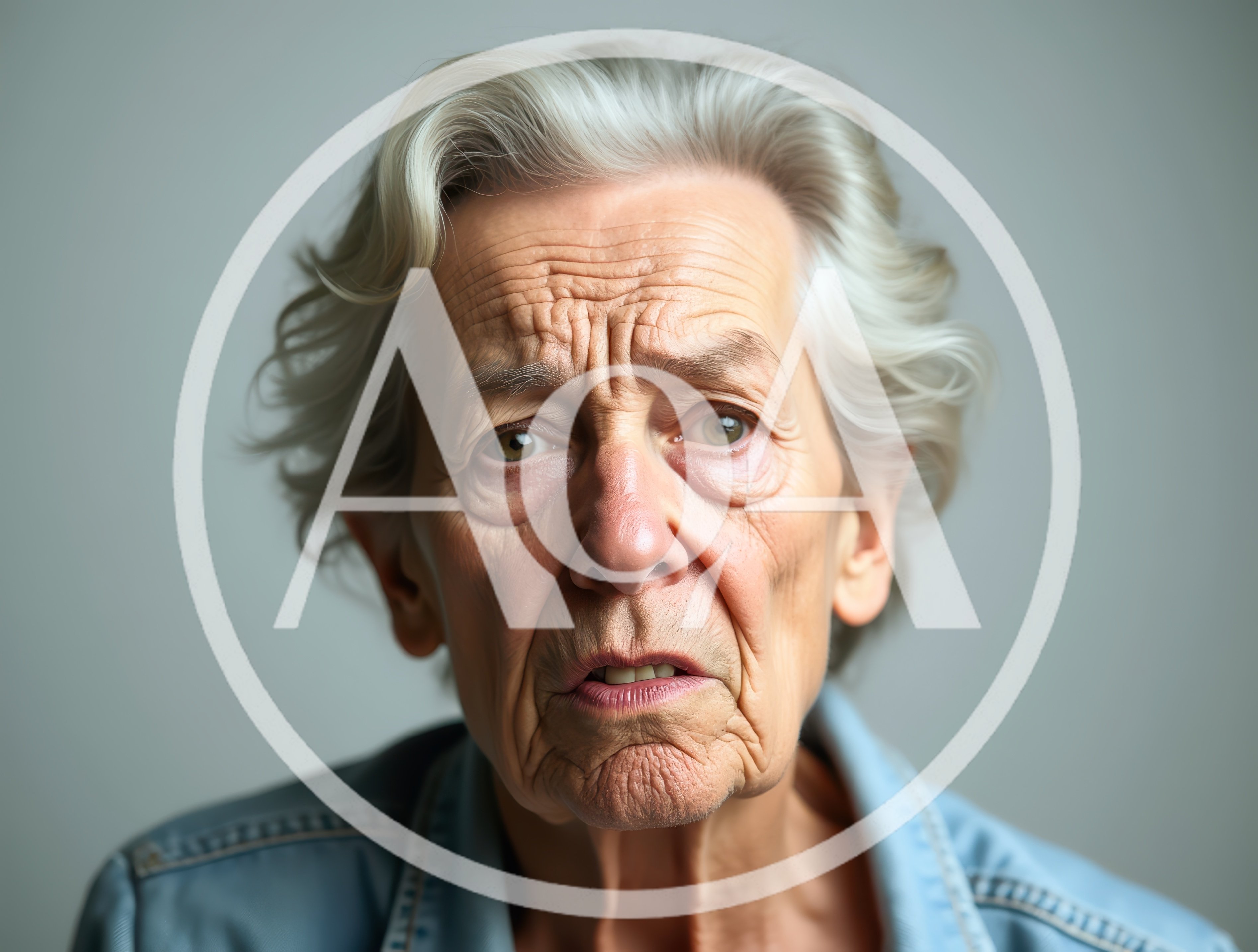 Portrait Of An Elderly Woman With Gray Hair