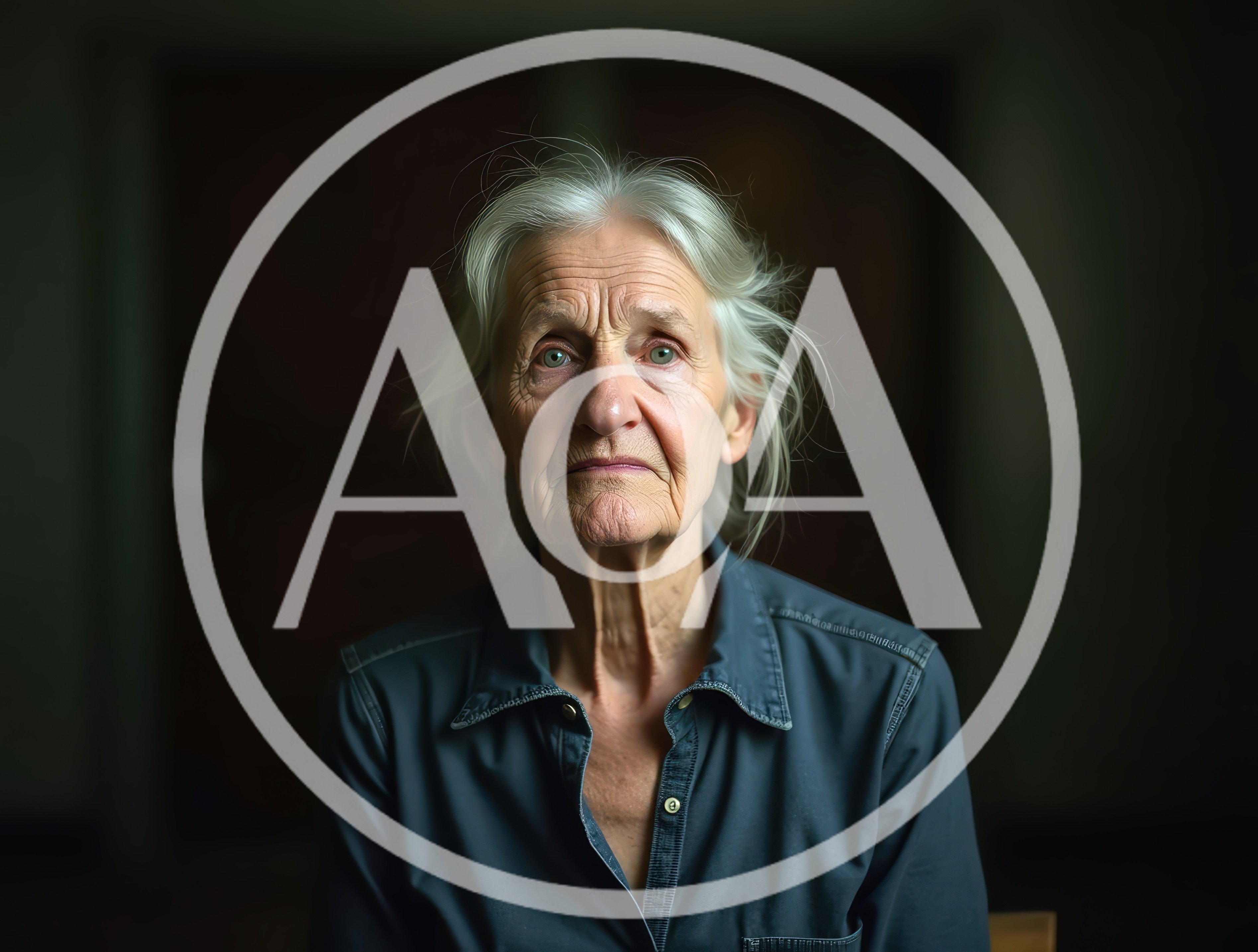 Portrait Of An Elderly Woman With Gray Hair