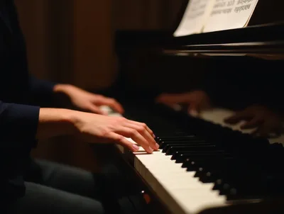 Pianist Playing Classical Music On A Grand Piano