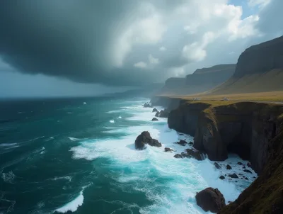 Dramatic Coastal Cliffs Overlooking The Atlantic Ocean