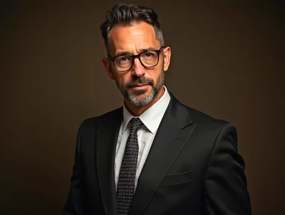 Professional Businessman In Suit And Glasses