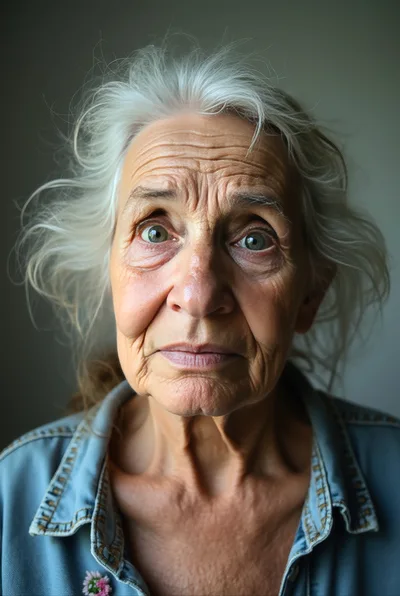 Portrait Of An Elderly Woman With Gray Hair