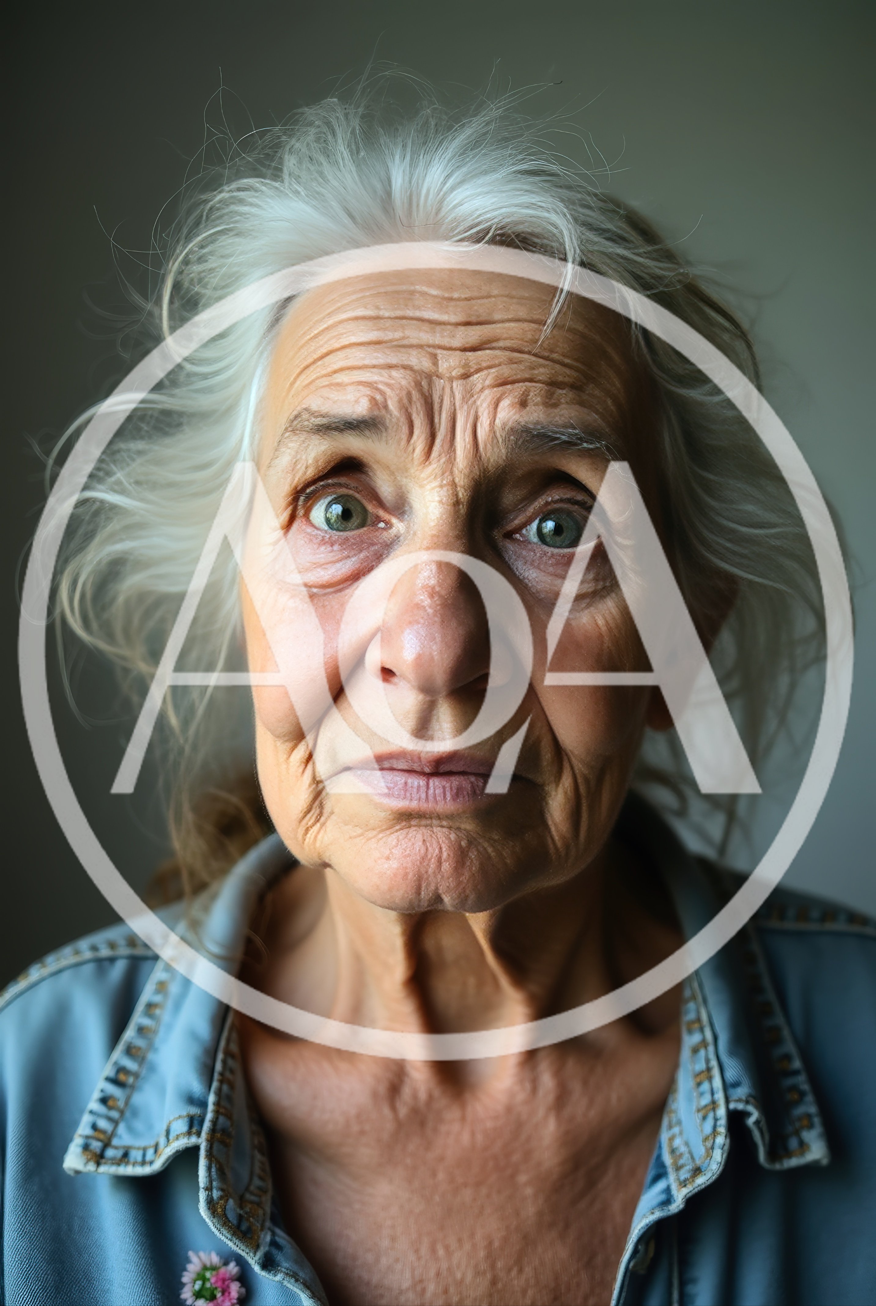 Portrait Of An Elderly Woman With Gray Hair