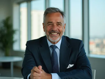 Professional Businessman Smiling During A Video Conference Call