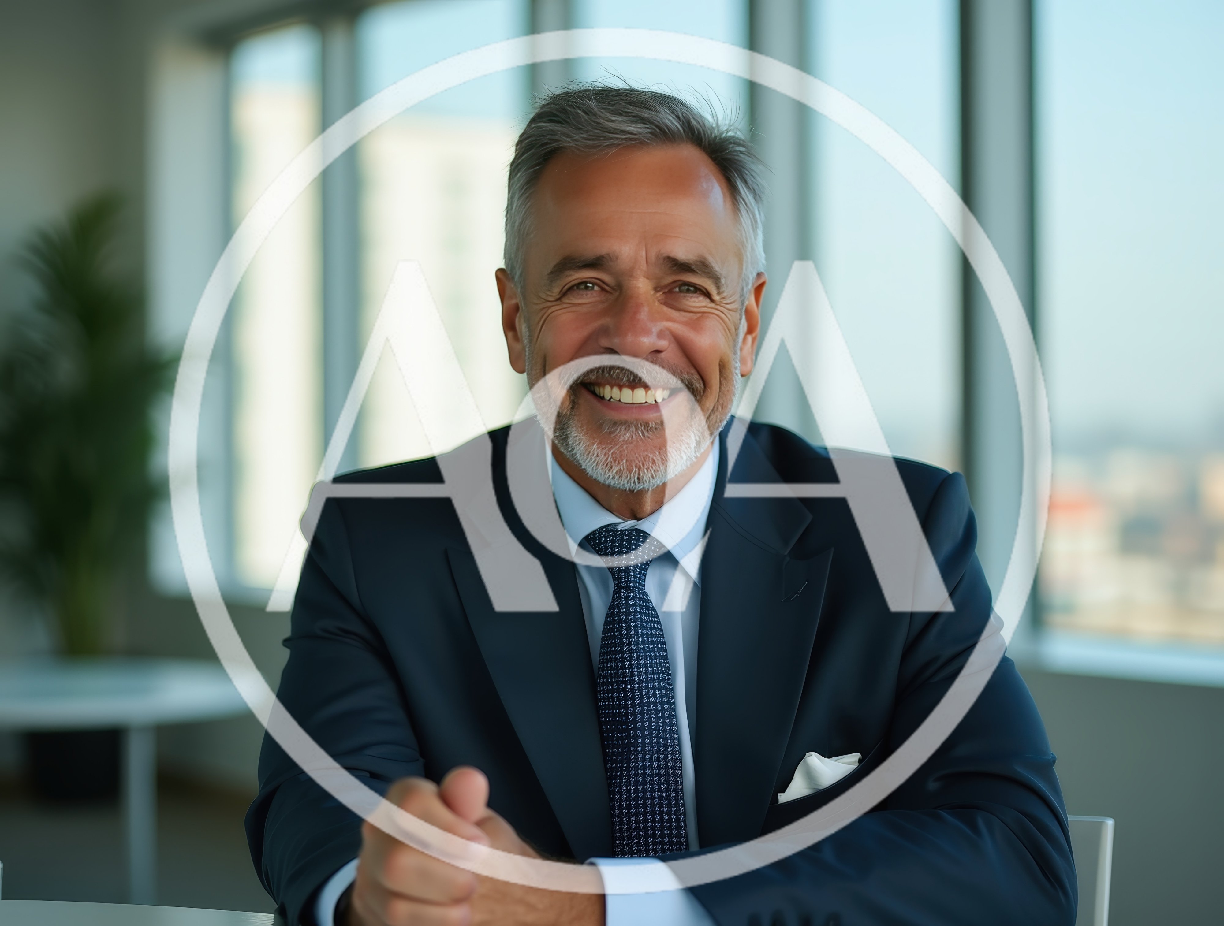 Professional Businessman Smiling During A Video Conference Call