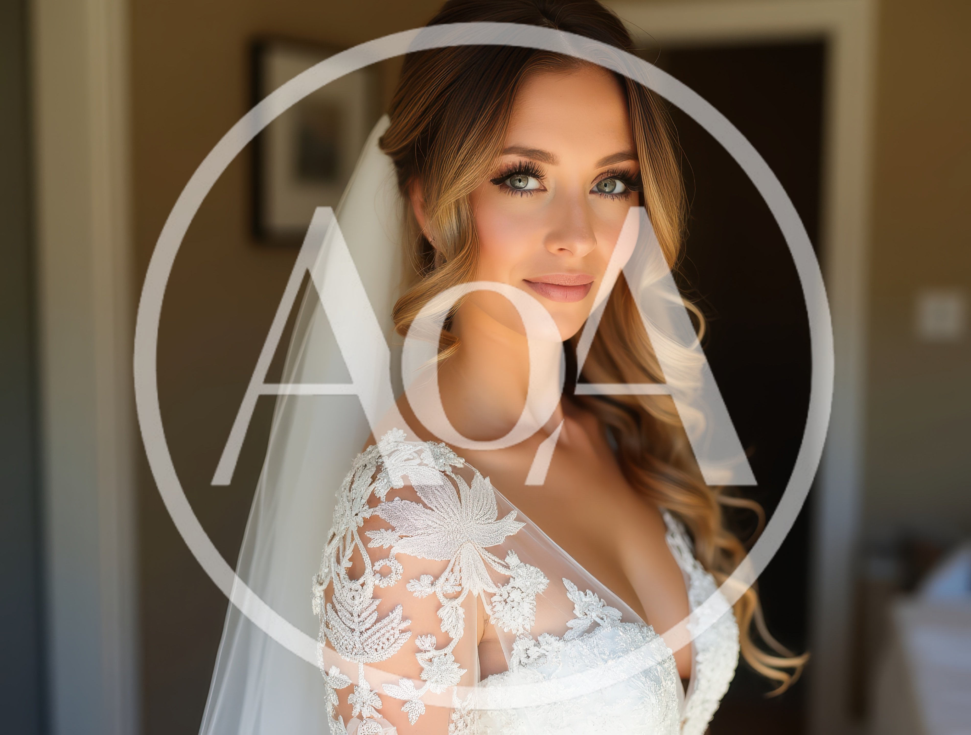 Beautiful Bride With Veil Looking At Camera