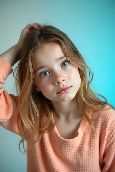 Portrait Of A Young Girl With Long Blonde Hair